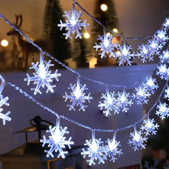 LED snöflingor ljusslingor