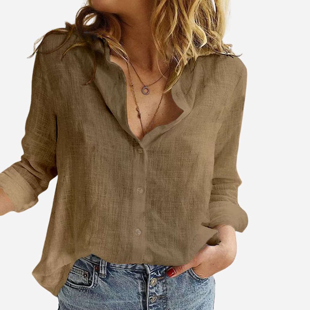 Klassisk lätt sommarvävblus med vintagekänsla