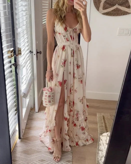 Elodie – Spetsblommig midiklänning