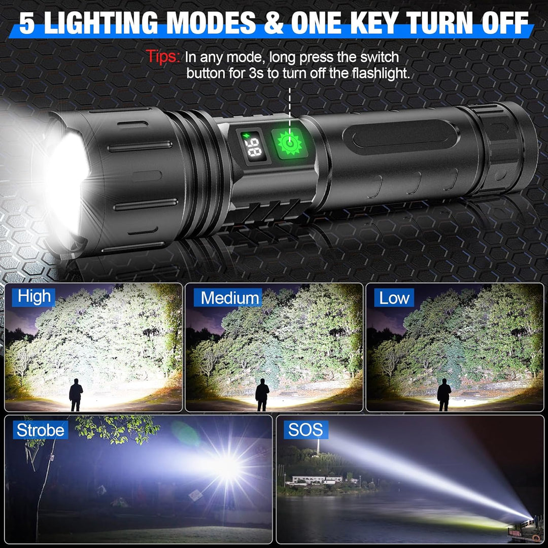 100 000 lumen taktisk ficklampa