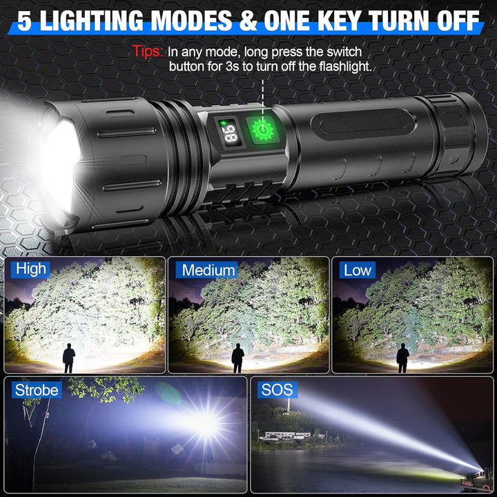 100 000 lumen taktisk ficklampa