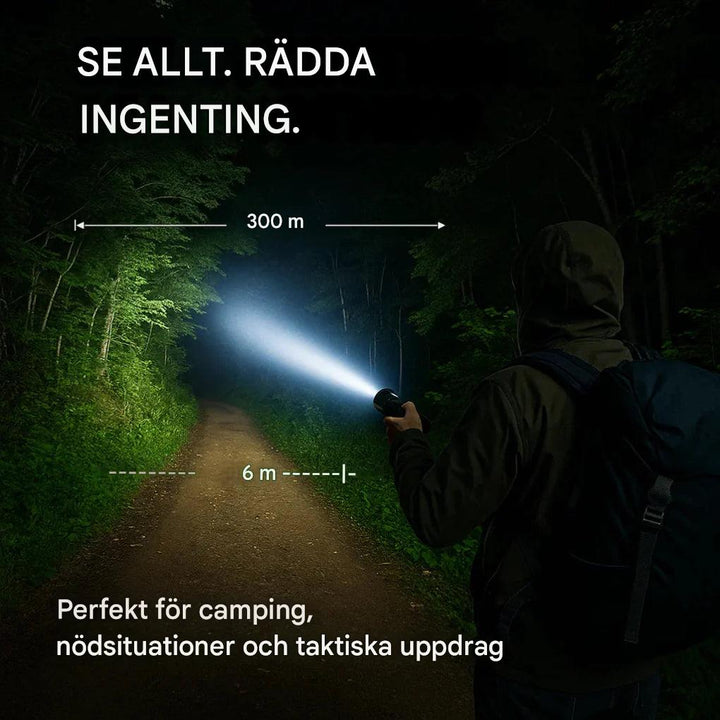 100 000 lumen taktisk ficklampa