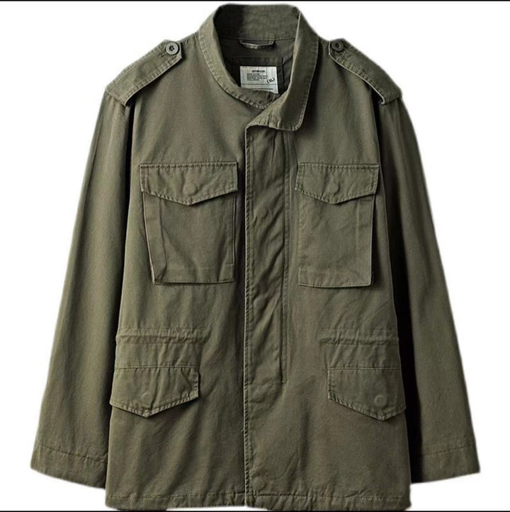 Herr vintage militär fältjacka