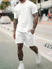 Oversized set med enfärgad T-shirt och shorts för män
