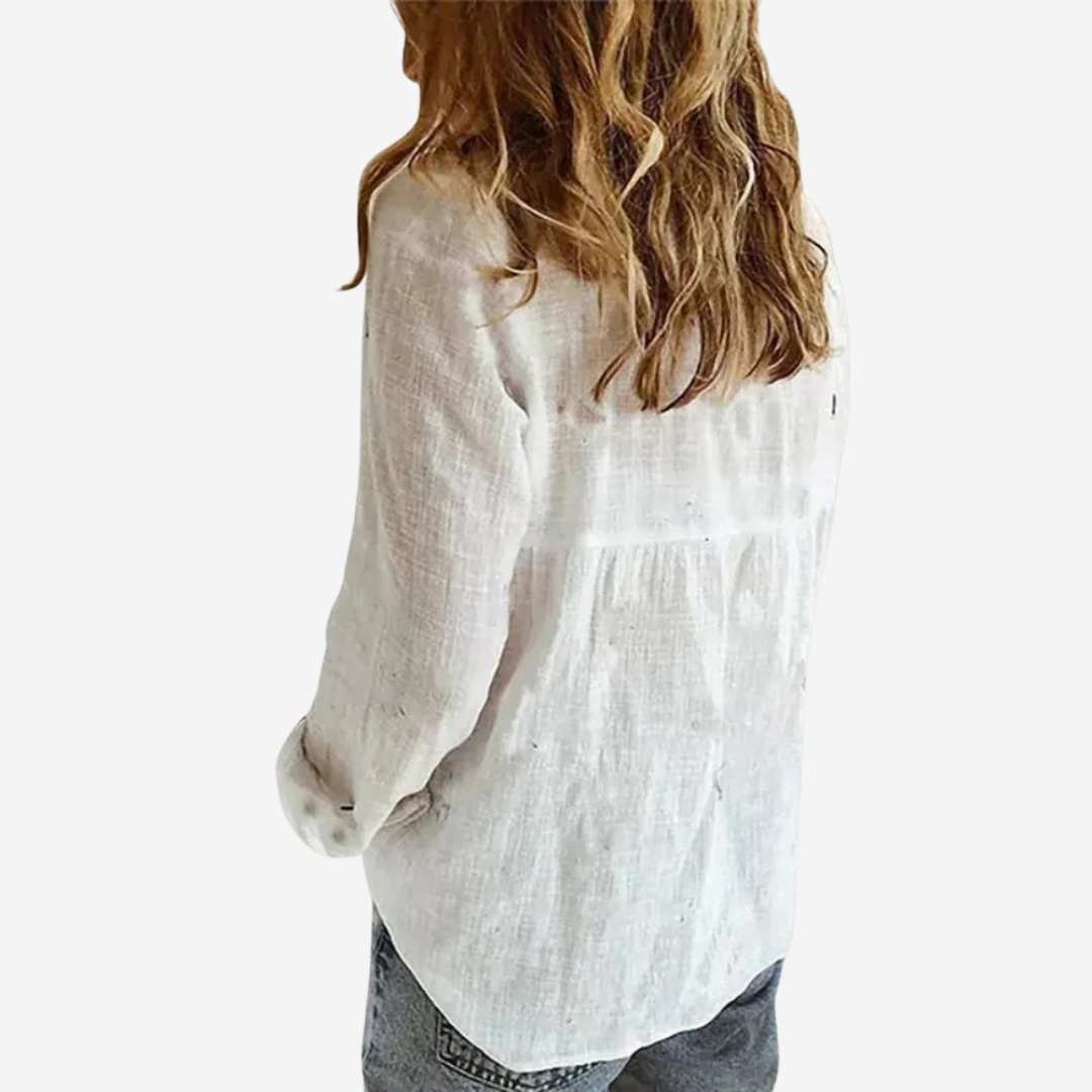 Klassisk lätt sommarvävblus med vintagekänsla