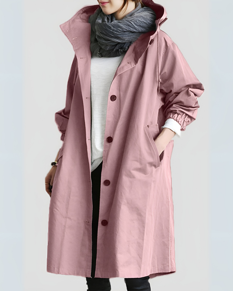 Klassisk trenchcoat med huva