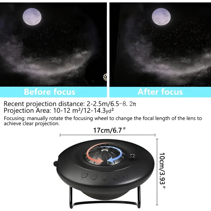 Galaxiprojektor med planetariumseffekter