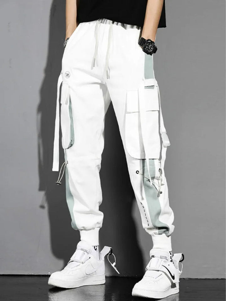 Streetwear haremsbyxor för män med flera fickor