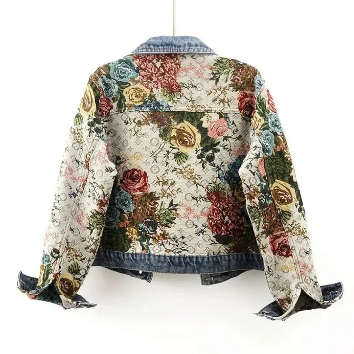 Blommig Jeansjacka för Damer