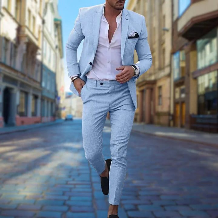 Slim Fit Herrkostym i Linne