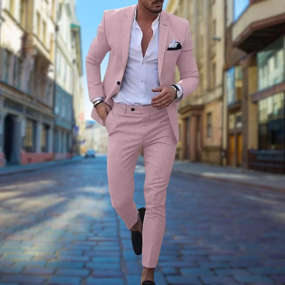 Slim Fit Herrkostym i Linne
