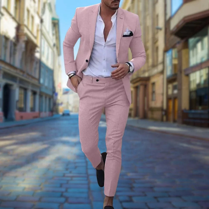 Slim Fit Herrkostym i Linne