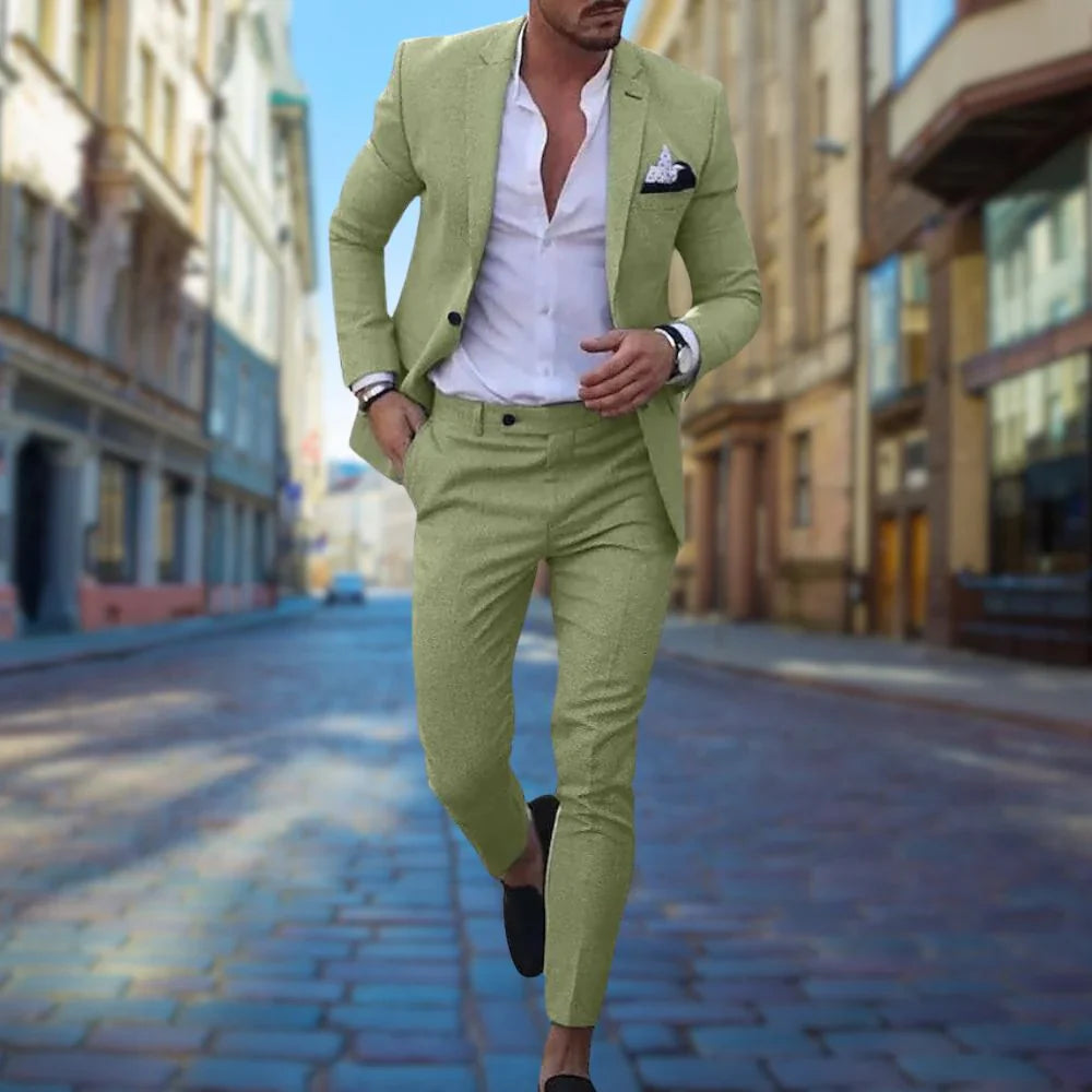 Slim Fit Herrkostym i Linne