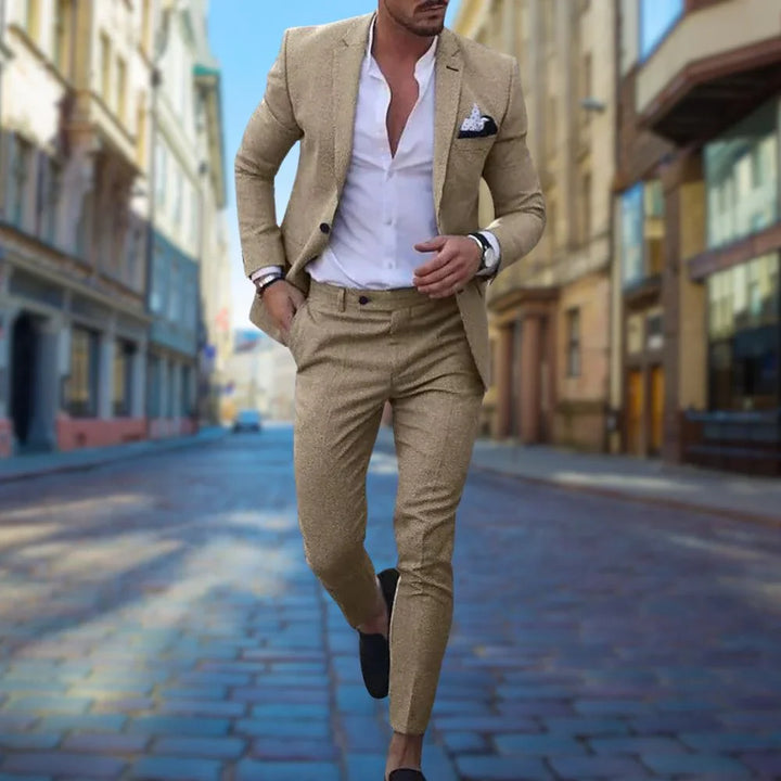 Slim Fit Herrkostym i Linne