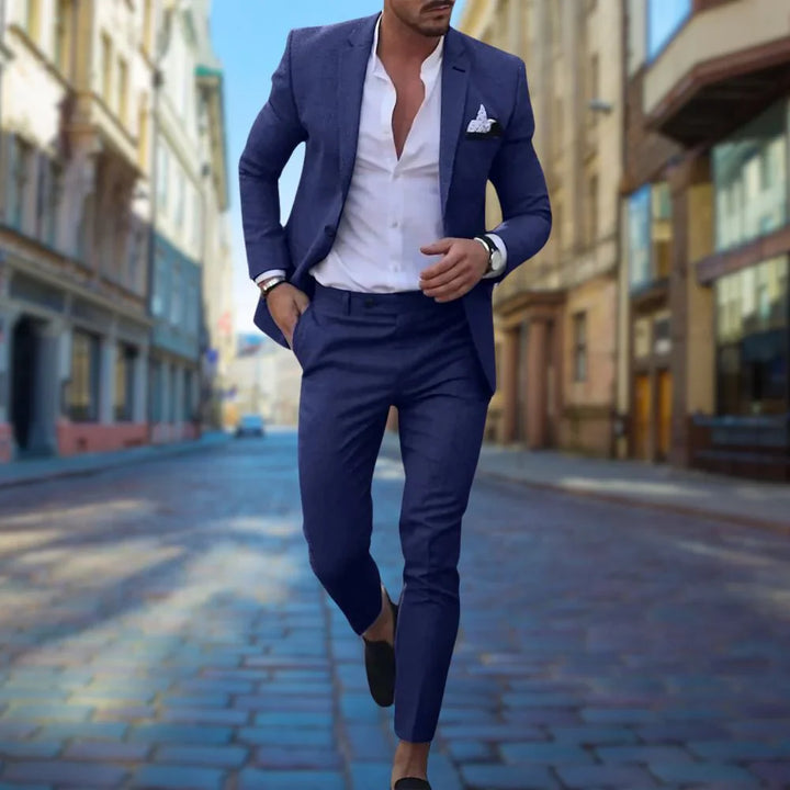 Slim Fit Herrkostym i Linne