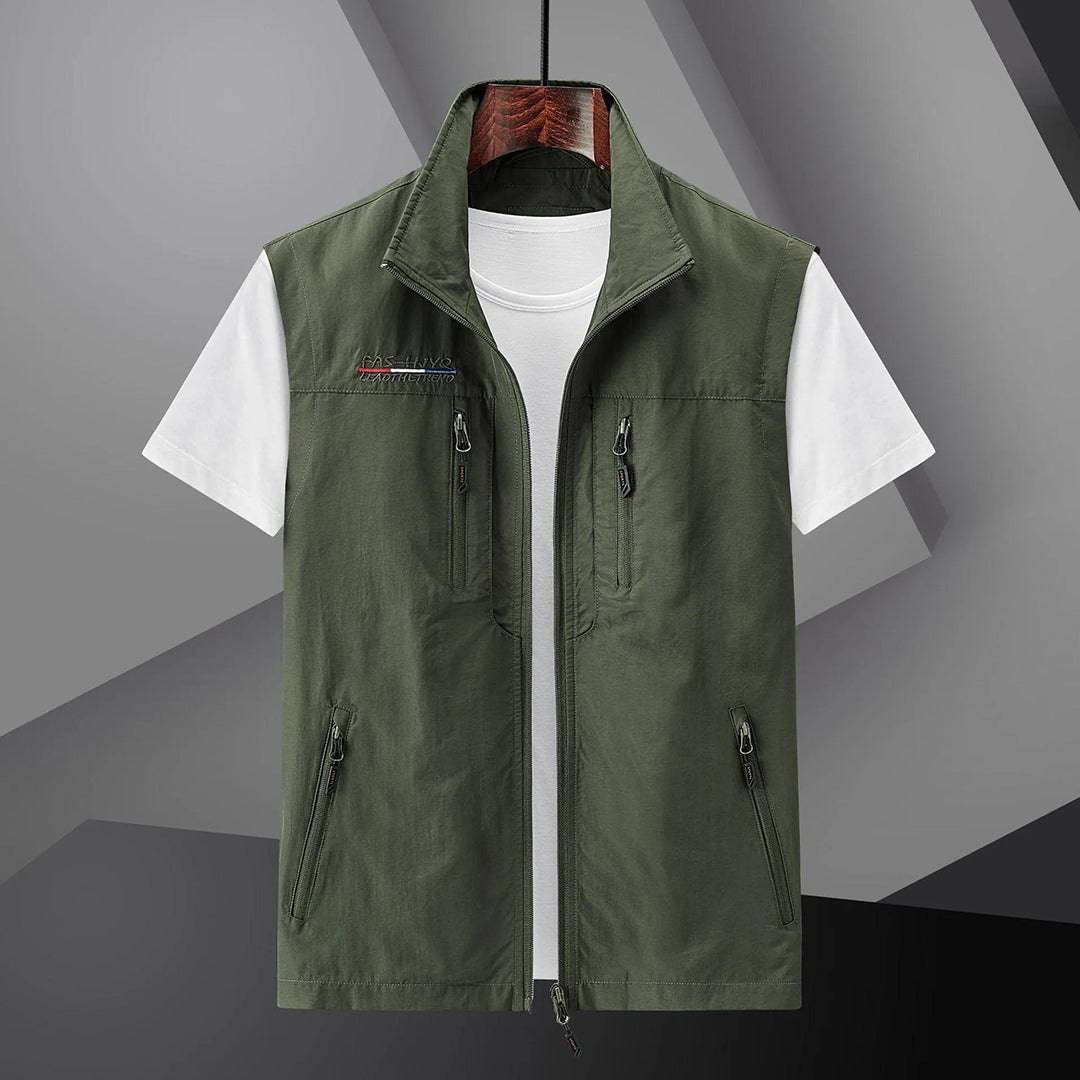Multi-Pocket Utility Herr Sommarreseväst