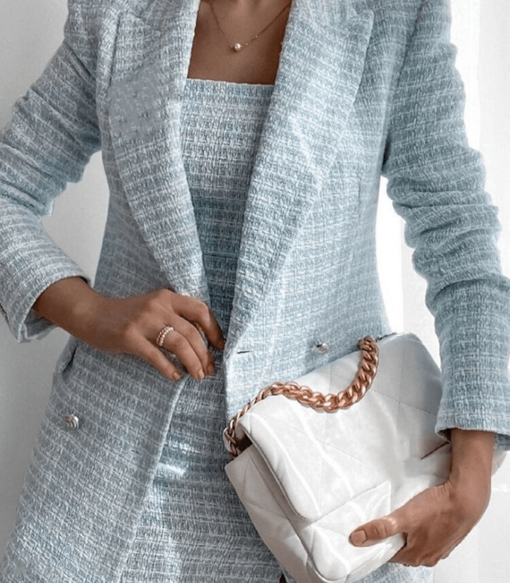Zabel - Chic kavaj i tweed för dam med bröstning för kontor