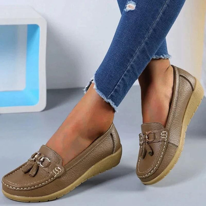 Retro kilklakkede loafers for kvinner
