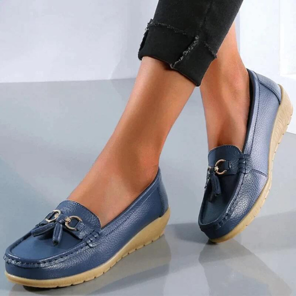 Retro kilklakkede loafers for kvinner