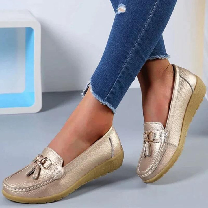 Retro kilklakkede loafers for kvinner