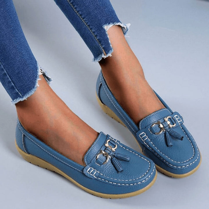 Retro kilklakkede loafers for kvinner