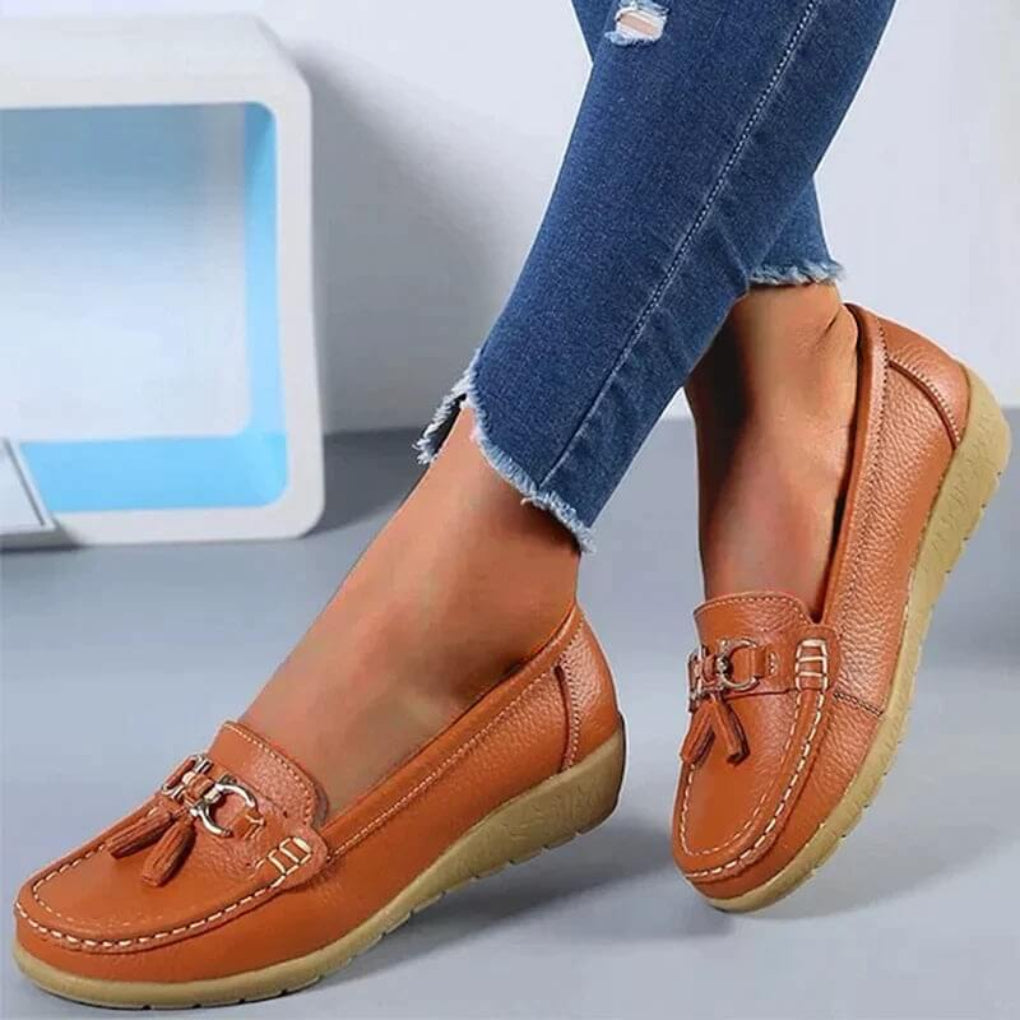 Retro kilklakkede loafers for kvinner