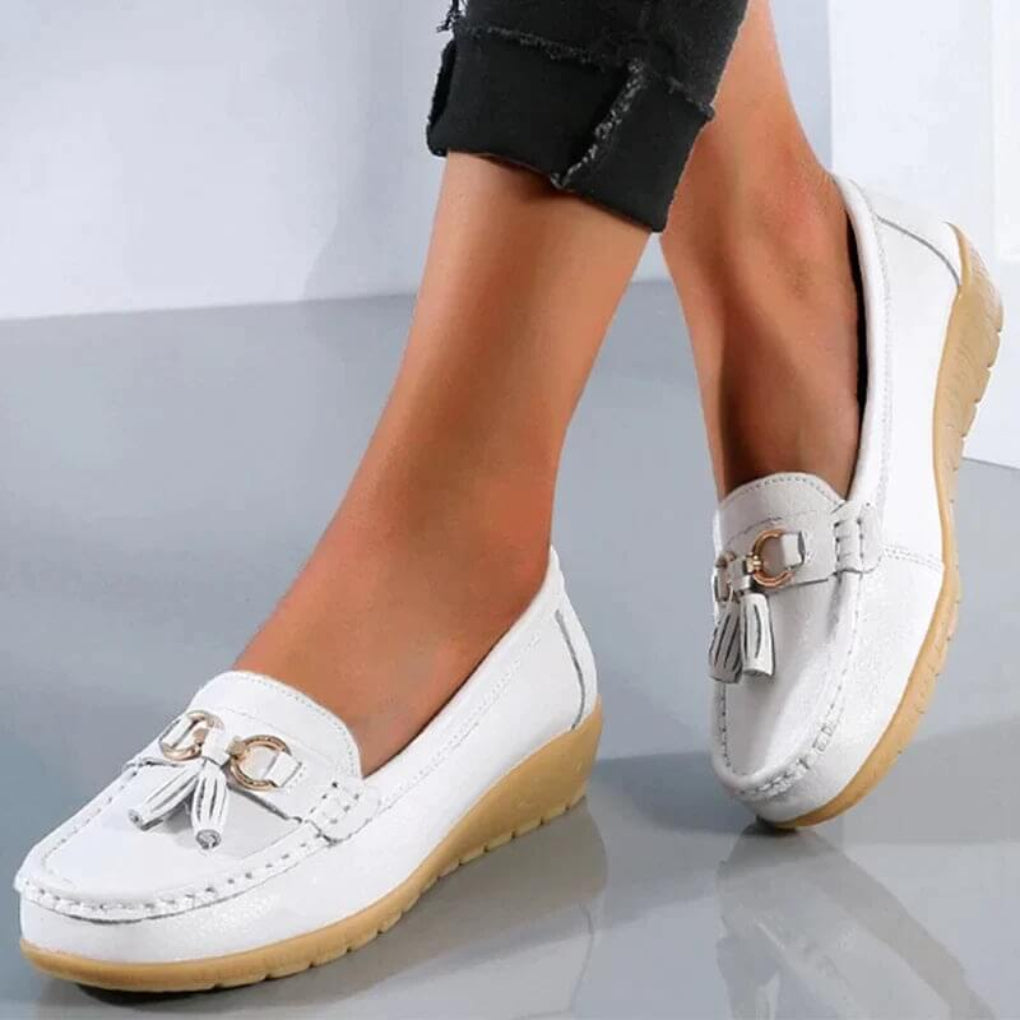 Retro kilklakkede loafers for kvinner
