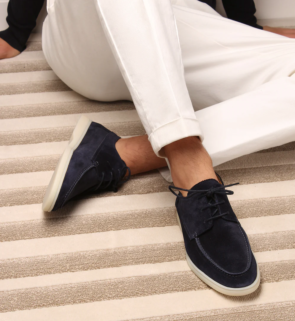 Stilige børstede stoff loafers for herrer