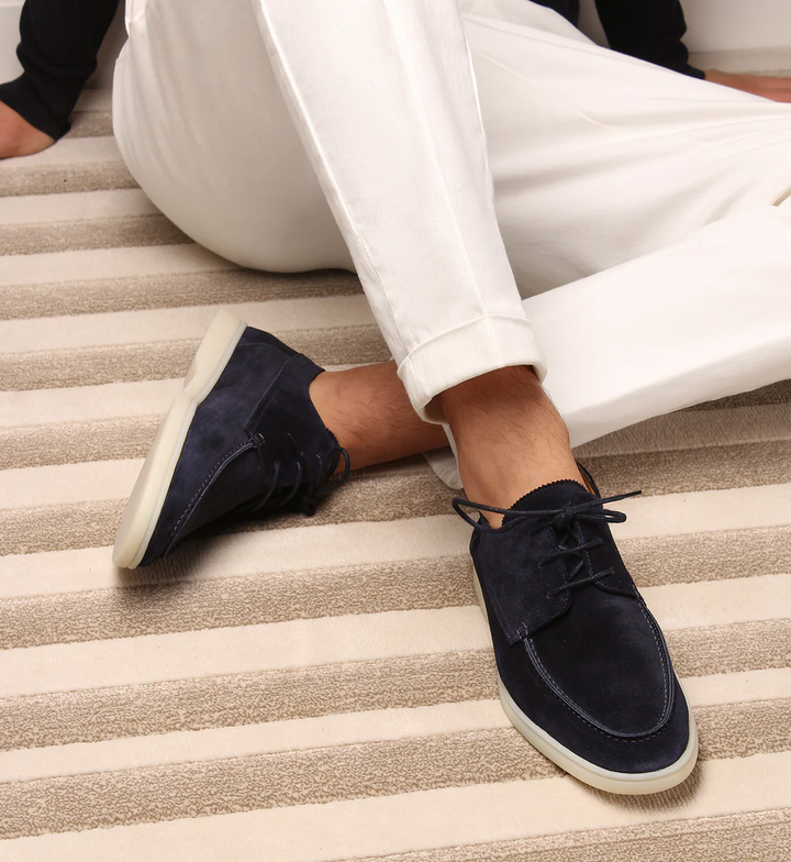 Stilige børstede stoff loafers for herrer