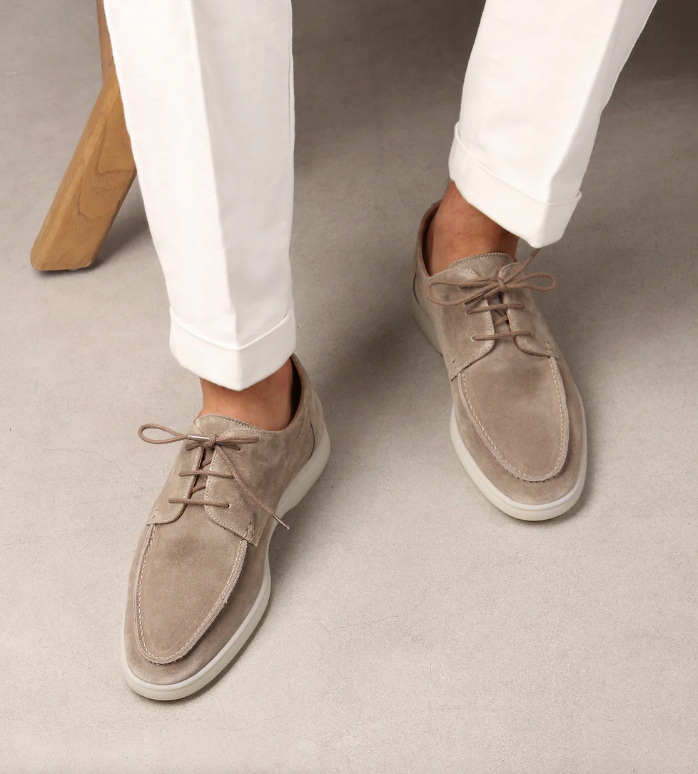 Stilige børstede stoff loafers for herrer