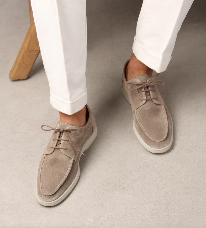 Stilige børstede stoff loafers for herrer