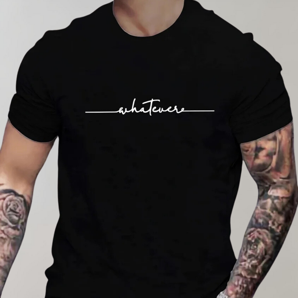 Herr Casual Rundhalset T-shirt med Minimalistisk Print