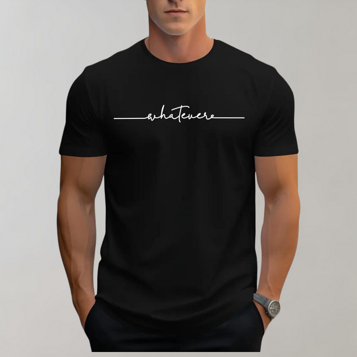 Herr Casual Rundhalset T-shirt med Minimalistisk Print