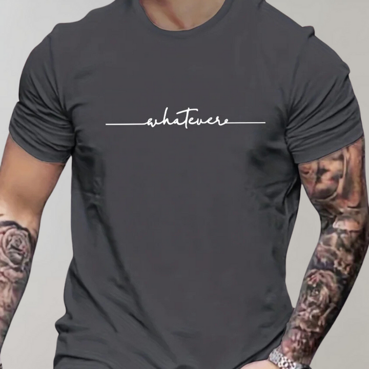 Herr Casual Rundhalset T-shirt med Minimalistisk Print