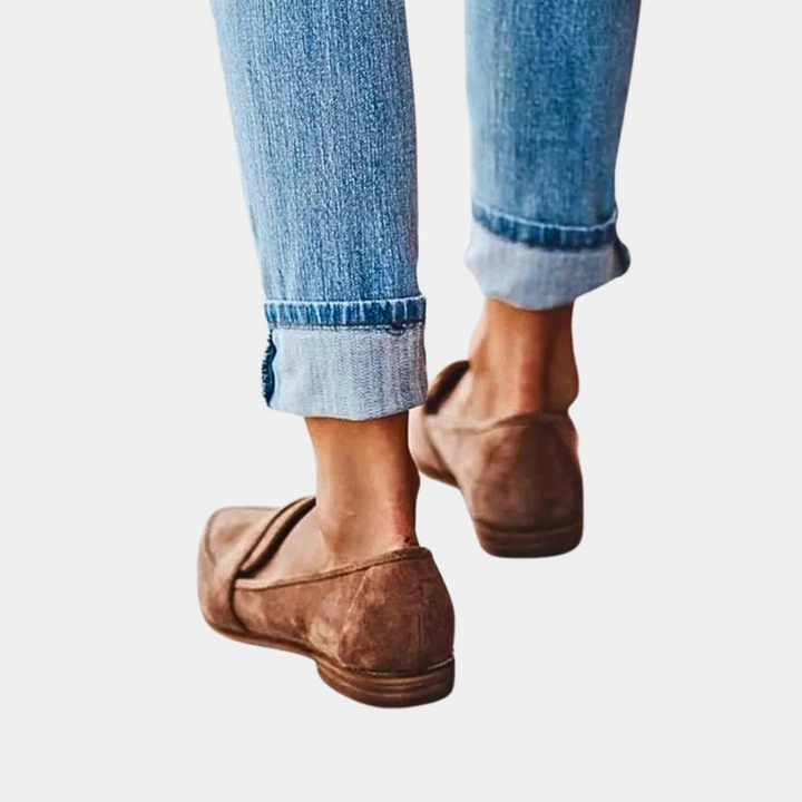 Trendiga och bekväma loafers i mockaimitation för kvinnor