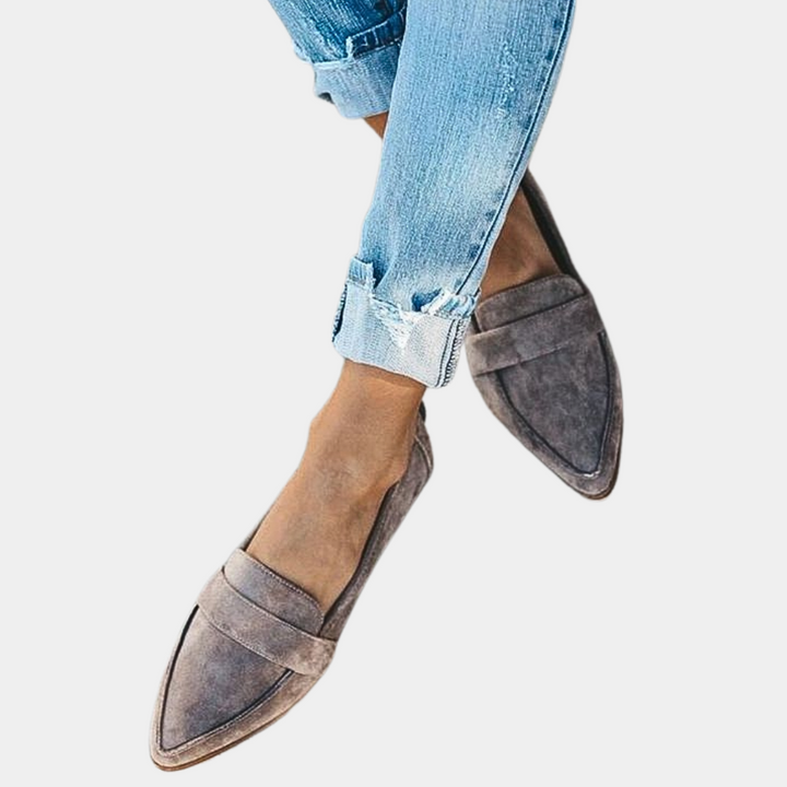 Trendiga och bekväma loafers i mockaimitation för kvinnor