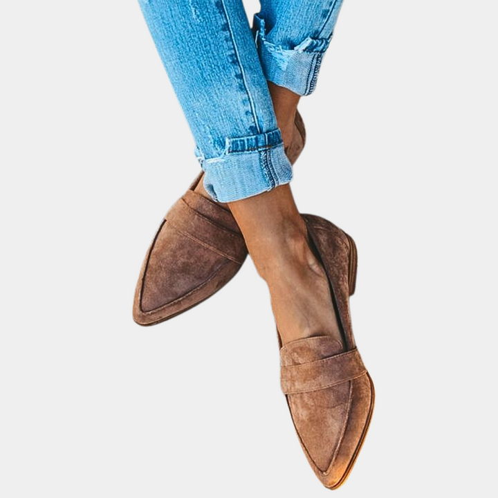 Trendiga och bekväma loafers i mockaimitation för kvinnor