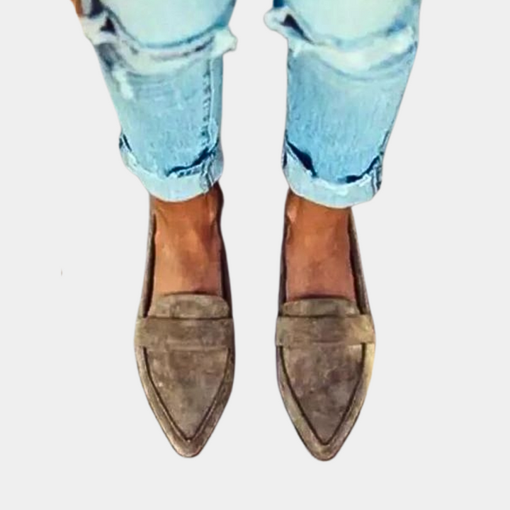 Trendiga och bekväma loafers i mockaimitation för kvinnor