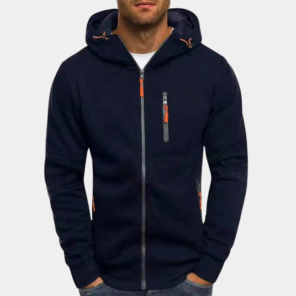Jacks - Sweatshirt med huva och dragkedja för män