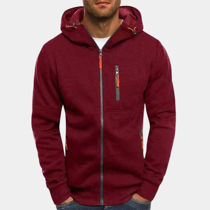 Jacks - Sweatshirt med huva och dragkedja för män