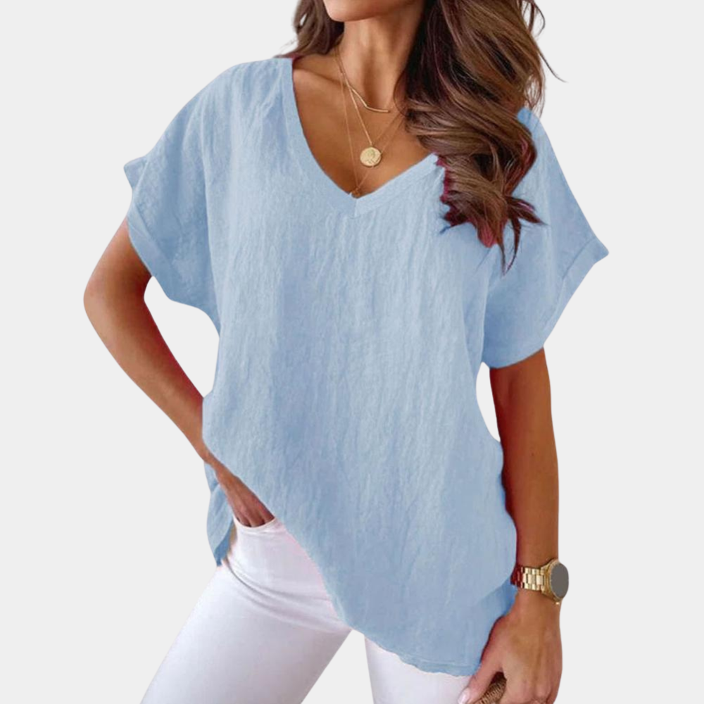 Casual T-shirt til kvinder med stilstrikket struktur look