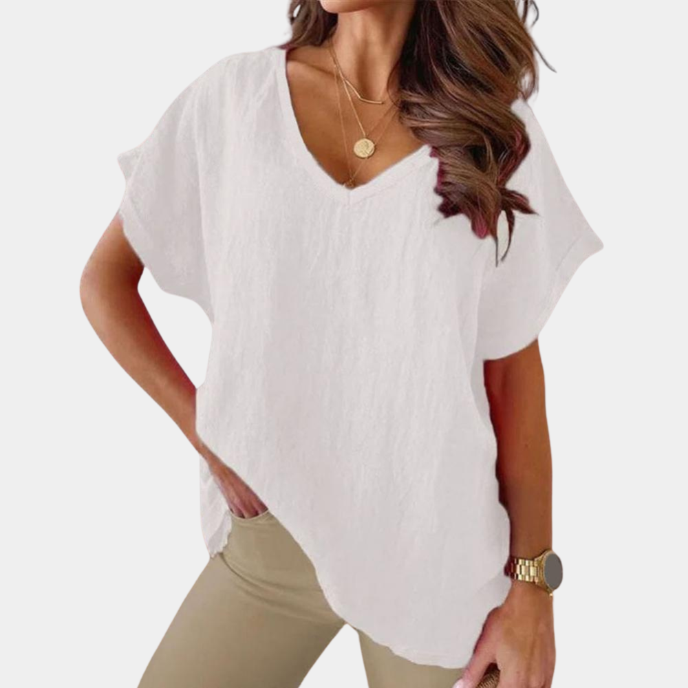 Casual T-shirt til kvinder med stilstrikket struktur look
