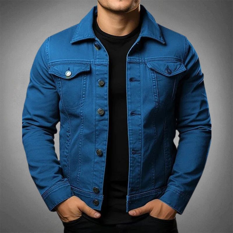 Klassisk denimjacka för män med modern passform