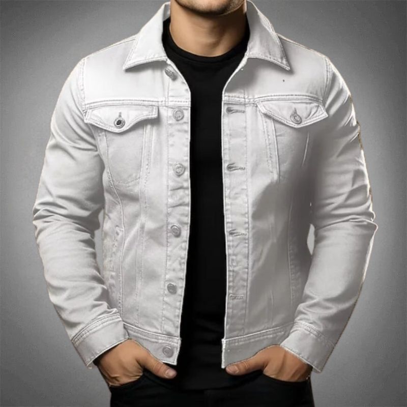 Modern och tidlös denimjacka för herrar