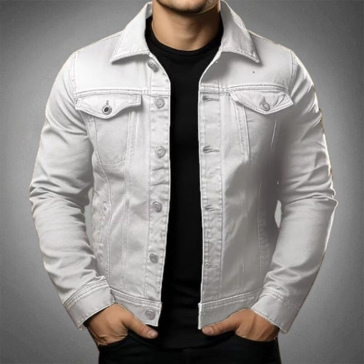 Modern och tidlös denimjacka för herrar