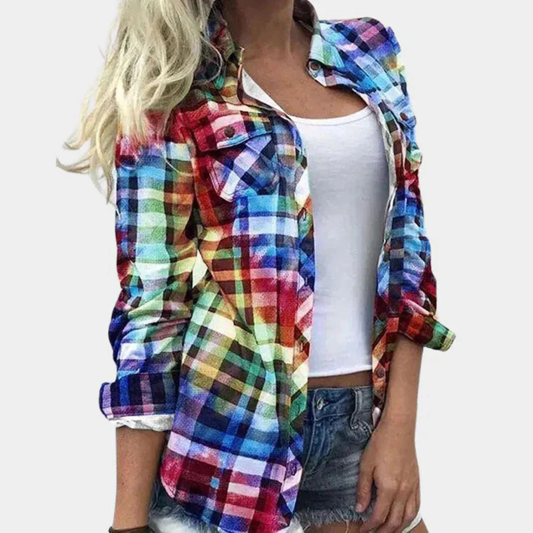 PlaidEase damblus med tidlös pläddesign och feminin touch