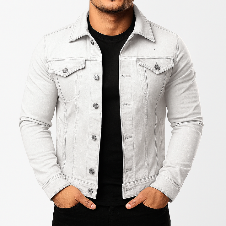 Herr Casual Enfärgad Jeansjakke