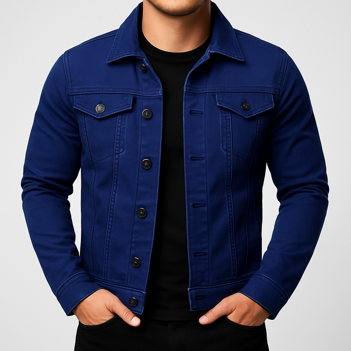 Herr Casual Enfärgad Jeansjakke