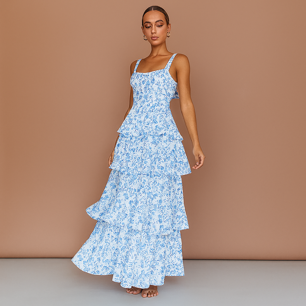 Boho Blomstret Maxikjole