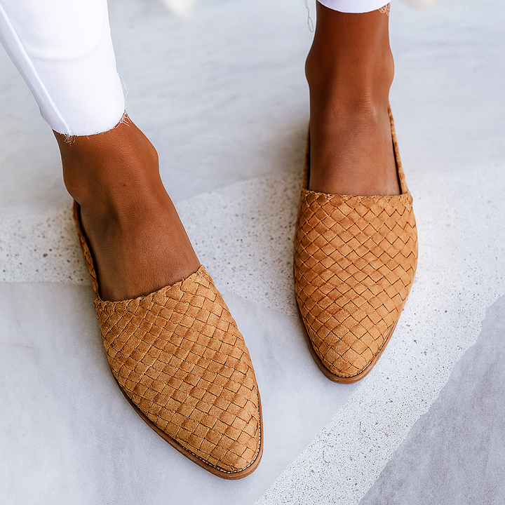 Retro brittiska platta sandaler